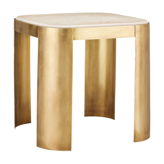 The Sev Travertine Accent Table by Currey & Company | Luxury  | Willow & Albert Home