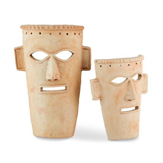 The Etu Washed Mask Set of 2 by Currey & Company | Luxury Objects & Sculptures | Willow & Albert Home