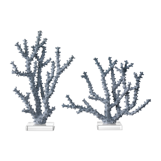The Blue Coral Set of 2 by Currey & Company | Luxury Objects & Sculptures | Willow & Albert Home