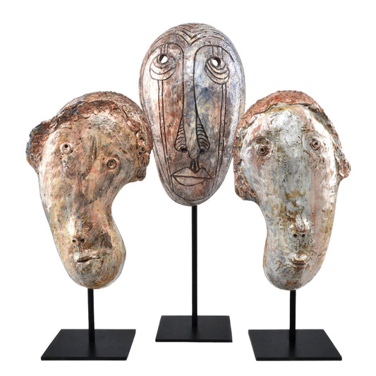 The Glazed Masks Set by Currey & Company | Luxury Objects & Sculptures | Willow & Albert Home