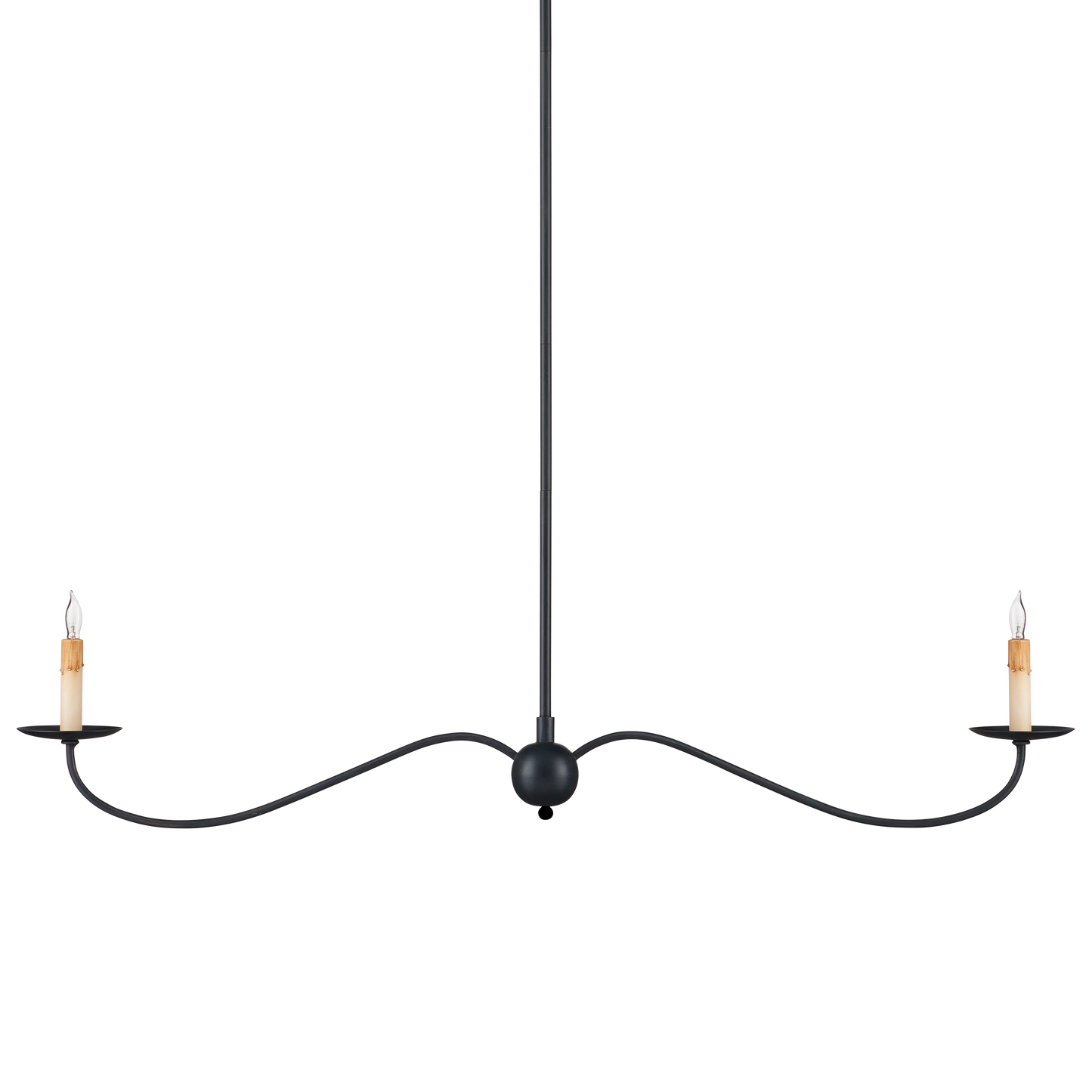The Saxon Black Linear Chandelier by Currey & Company | Luxury Chandeliers | Willow & Albert Home