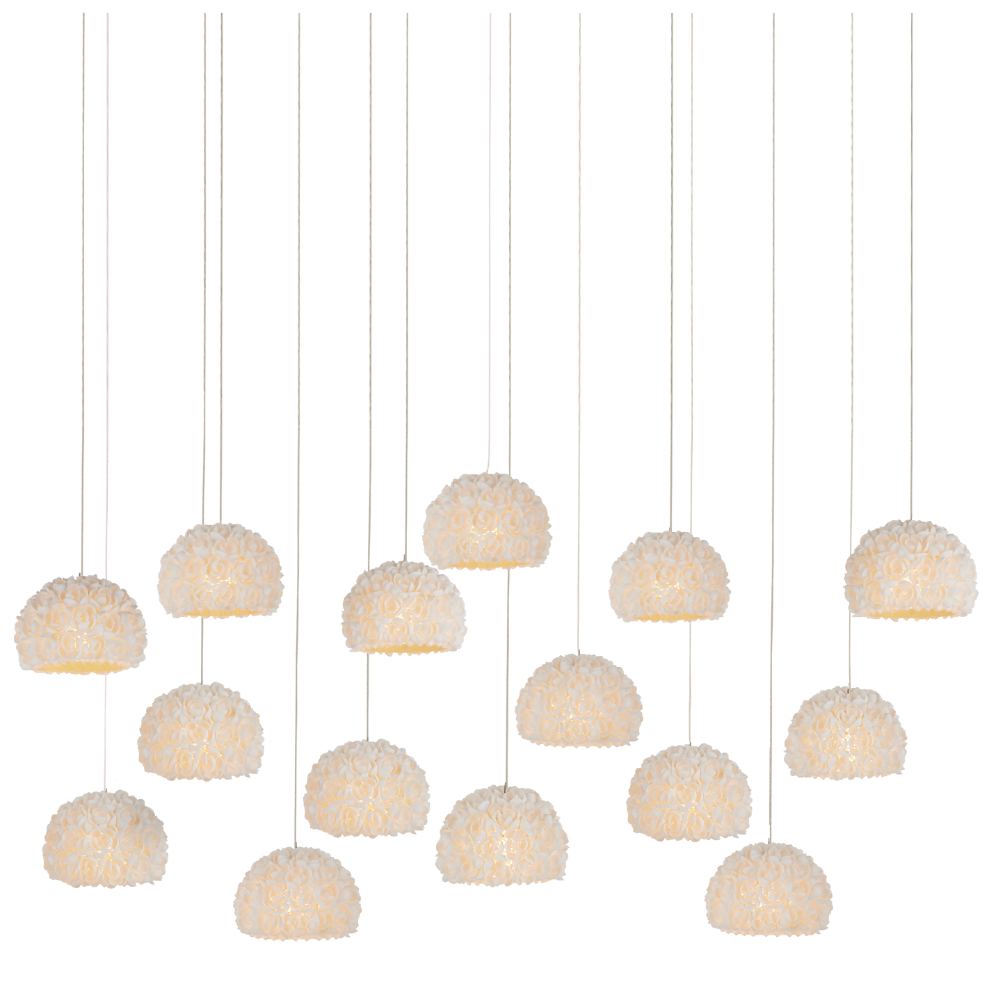 The Virtu 15-Light Rectangular Multi-Drop Pendant by Currey & Company | Luxury Chandeliers | Willow & Albert Home