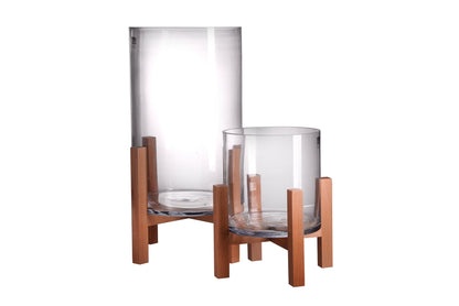 The Glass & Beech Wood Candle Holder by BIDKhome | Luxury Candle Holders | Willow & Albert Home