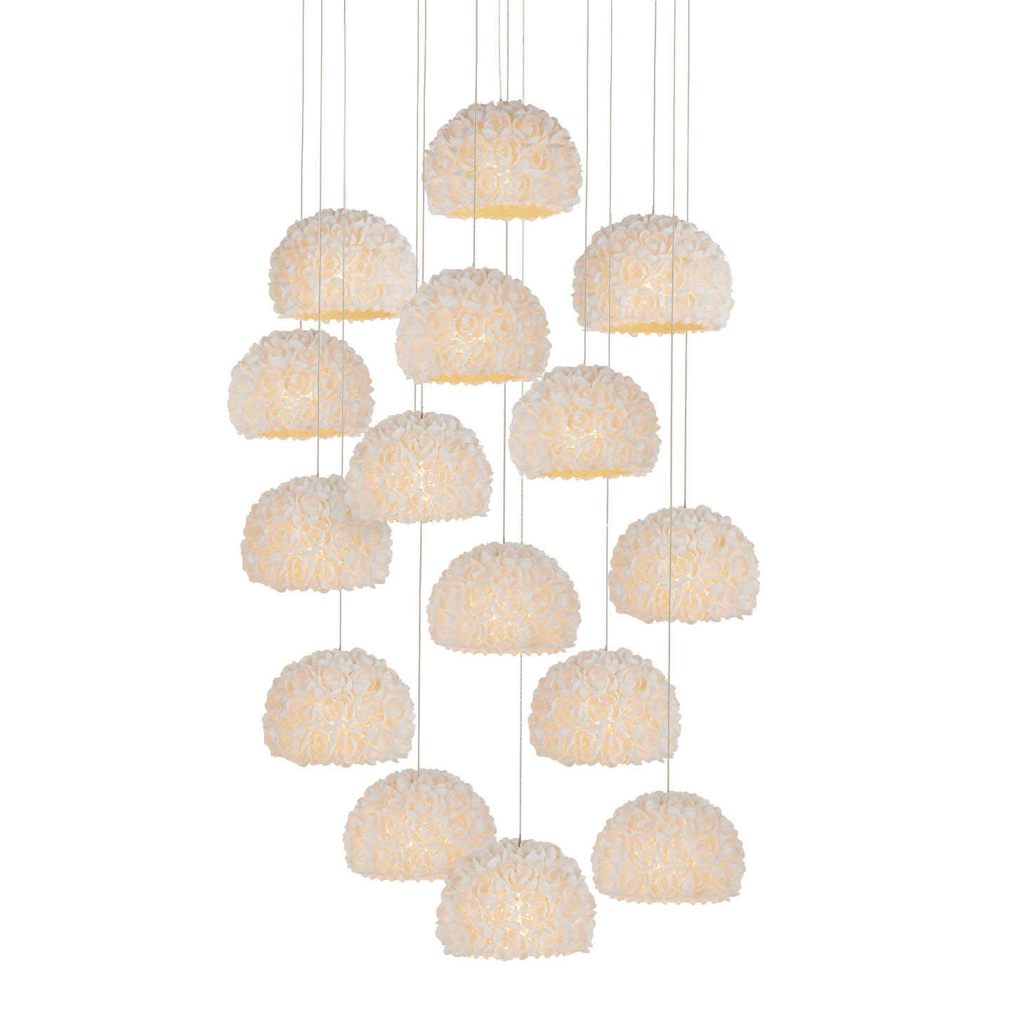 The Virtu 15-Light Round Multi-Drop Pendant by Currey & Company | Luxury Chandeliers | Willow & Albert Home