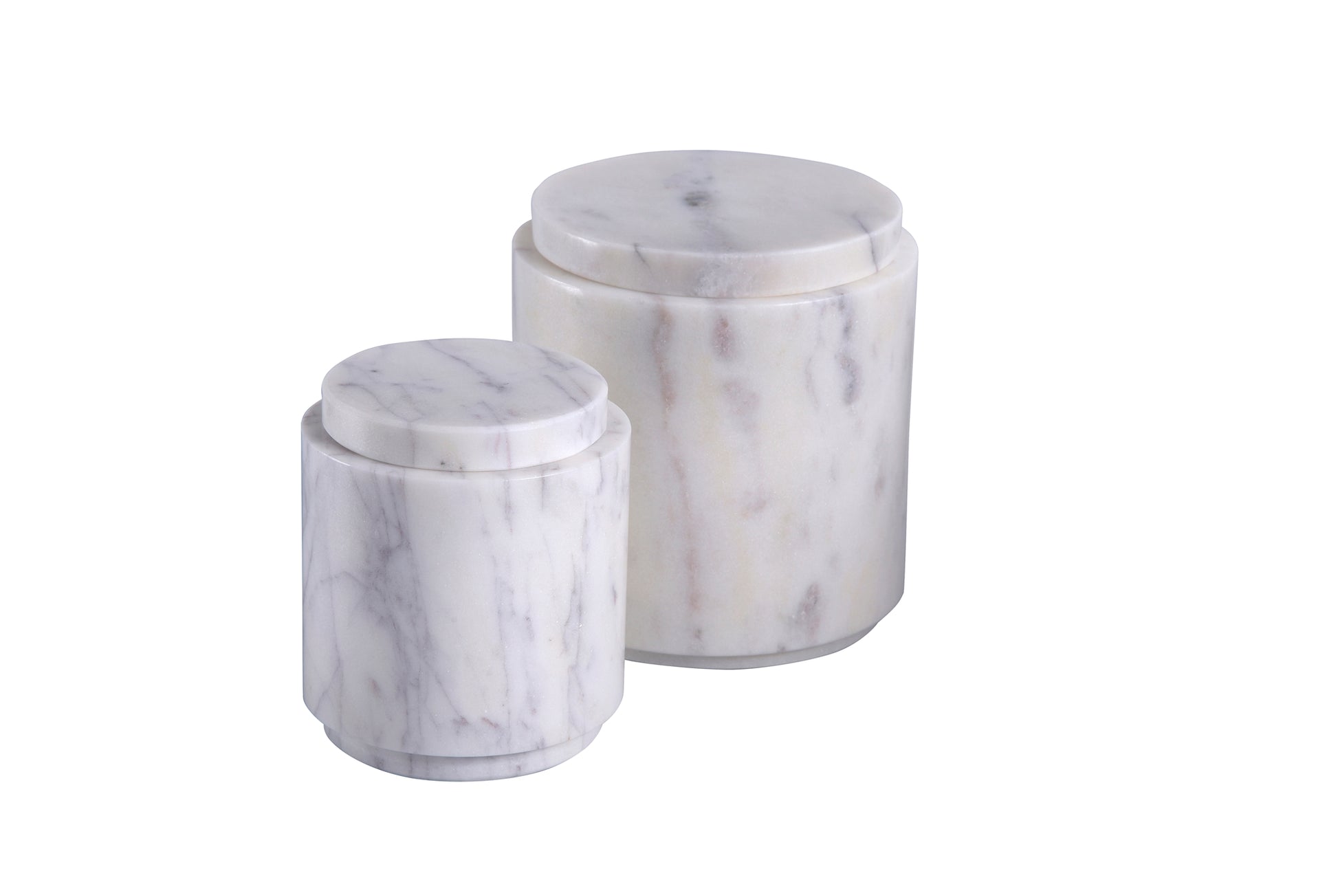 The Round Marble Canister by BIDKhome | Luxury Storage | Willow & Albert Home