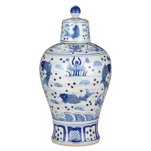 The South Sea Blue & White Meiping Medium Jar by Currey & Company | Luxury  | Willow & Albert Home