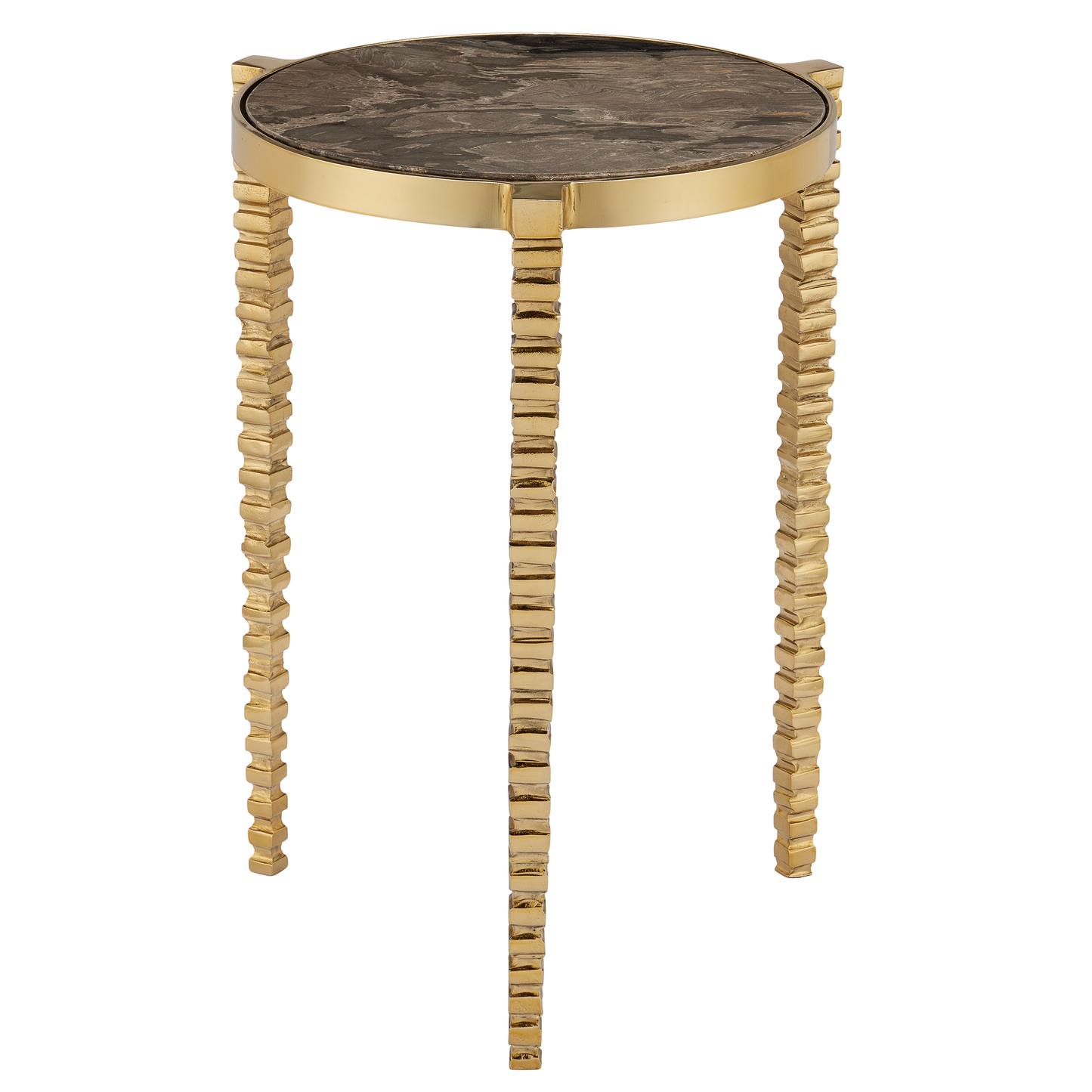 The Corrado Cappuccino Marble Accent Table by Currey & Company | Luxury Accent Tables | Willow & Albert Home