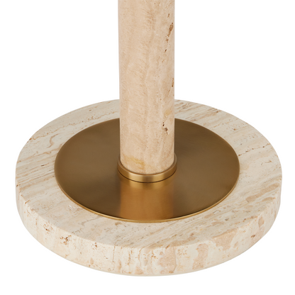 The Miles Travertine Accent Table by Currey & Company | Luxury  | Willow & Albert Home