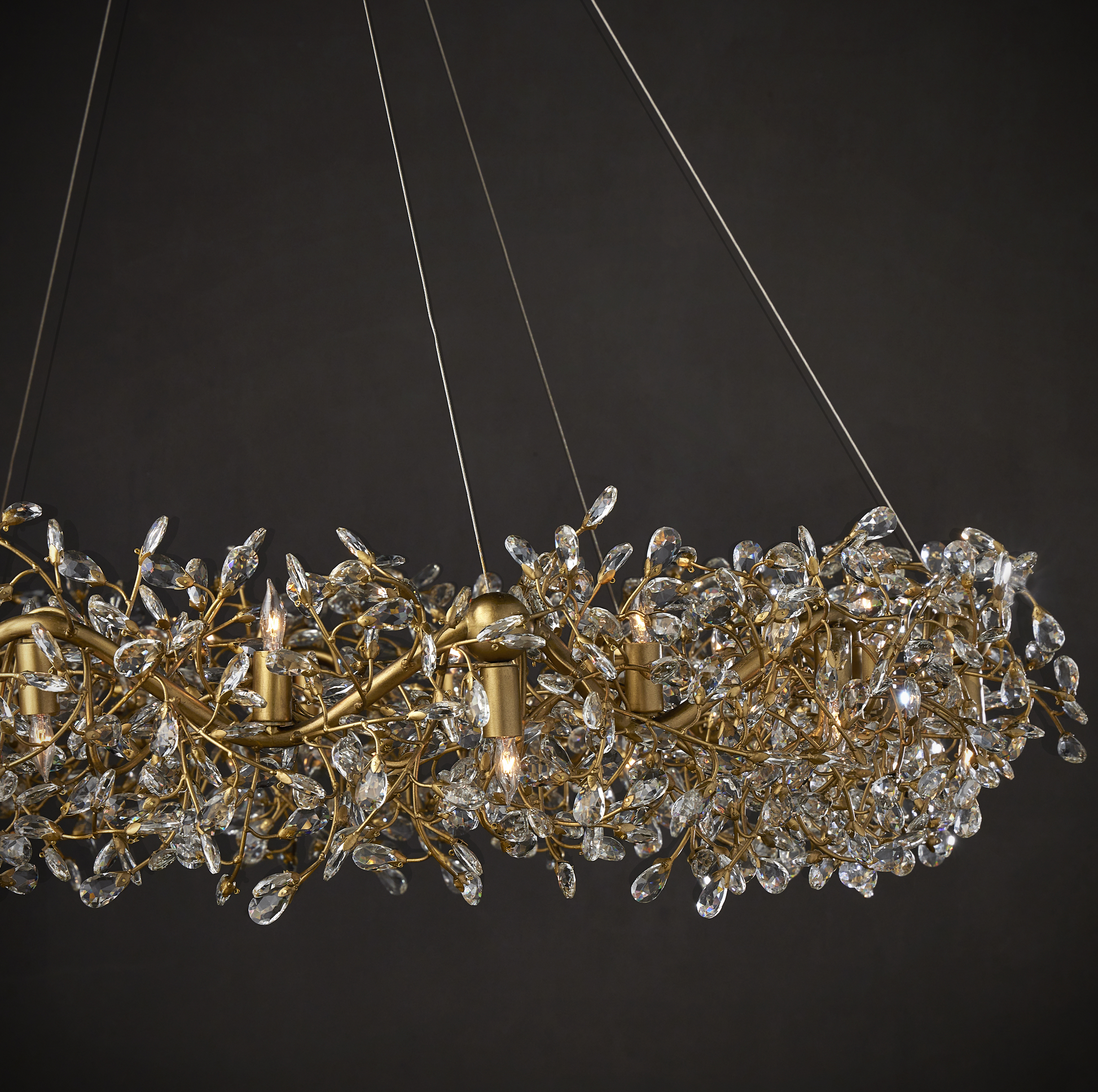 The Crystal Bud Grande Ring Chandelier by Currey & Company | Luxury Chandeliers | Willow & Albert Home