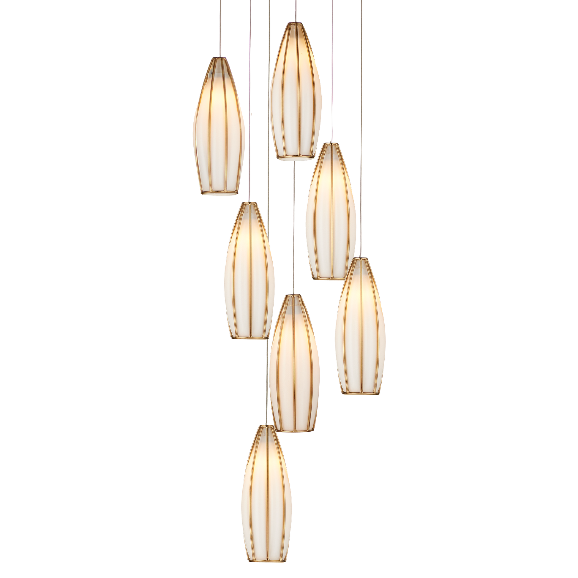 The Parish 7-Light Round Multi-Drop Pendant by Currey & Company | Luxury Chandeliers | Willow & Albert Home