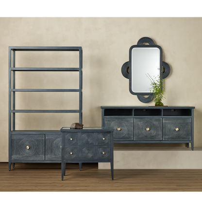 The Santos Vintage Navy Storage Etagere by Currey & Company | Luxury  | Willow & Albert Home