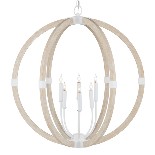 The Bastian Sandstone Orb Chandelier by Currey & Company | Luxury Chandeliers | Willow & Albert Home