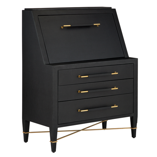 The Verona Black Secretary Desk by Currey & Company | Luxury  | Willow & Albert Home