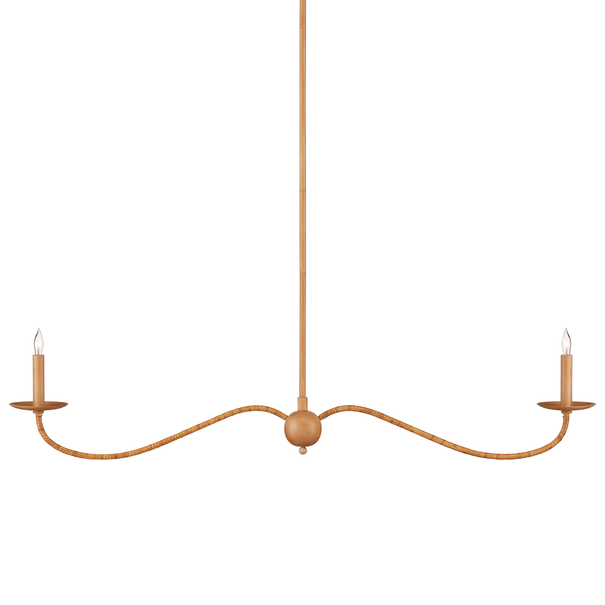 The Saxon Rattan Linear Chandelier by Currey & Company | Luxury Chandeliers | Willow & Albert Home