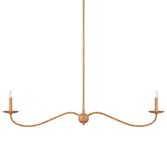 The Saxon Rattan Linear Chandelier by Currey & Company | Luxury Chandeliers | Willow & Albert Home