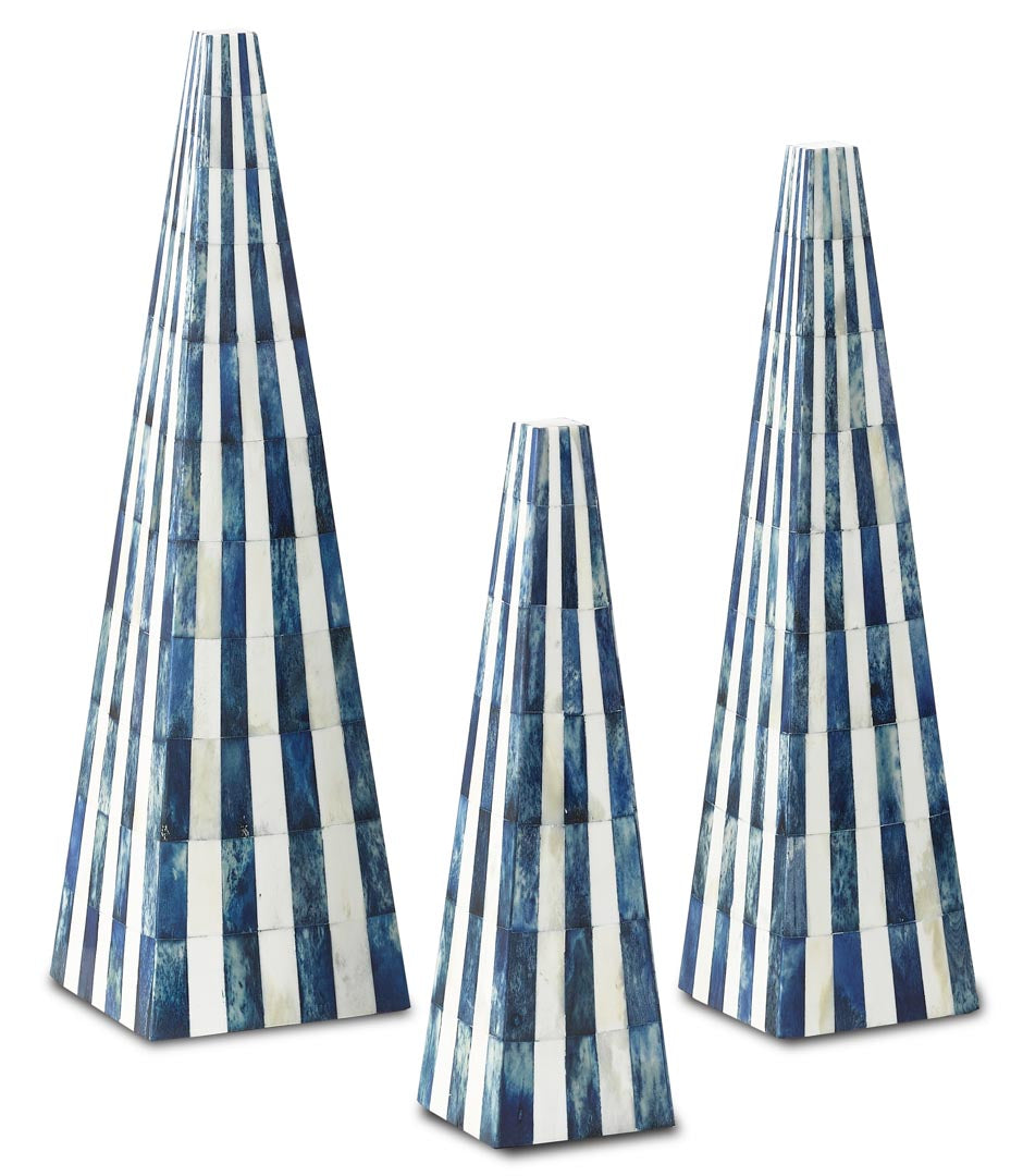Ossian Blue Obelisk Set by Currey & Company | Luxury Decor | Willow & Albert Home