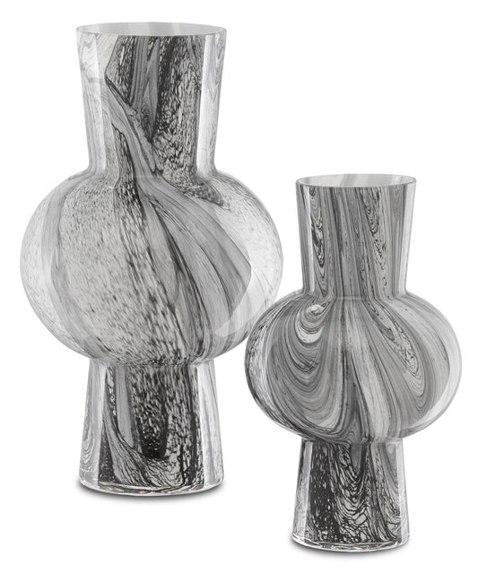 Stormy Sky Glass Vase Set of 2 by Currey & Company | Luxury Decor | Willow & Albert Home