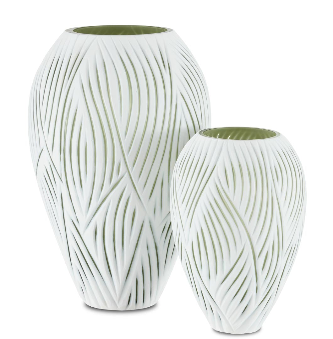 Patta Green Vase Set of 2 by Currey & Company | Luxury Decor | Willow & Albert Home