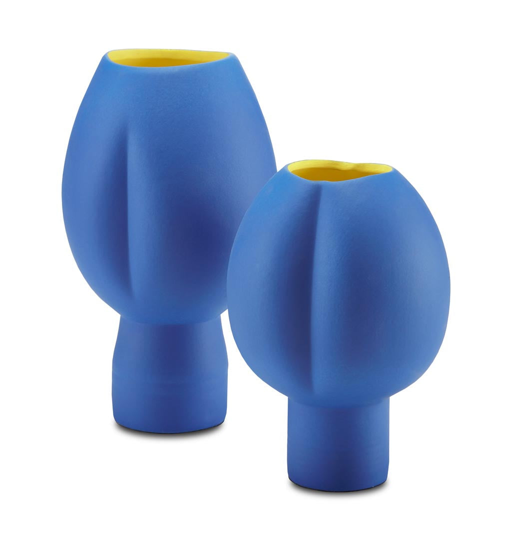 Yuzhi Blue Vase Set of 2 by Currey & Company | Luxury Vase | Willow & Albert Home