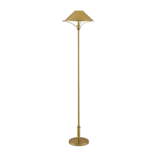 Maarla Brass Floor Lamp by Currey & Company | Luxury Floor Lamp | Willow & Albert Home