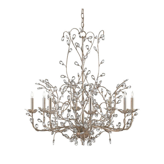 Crystal Bud Silver Chandelier by Currey & Company | Luxury Chandelier | Willow & Albert Home