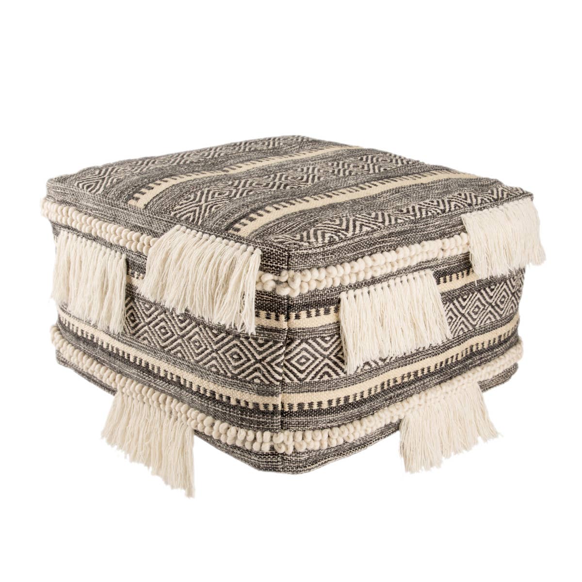 Ultra Bahri Pouf by Jaipur Living | Luxury Ottoman Cushions | Willow & Albert Home