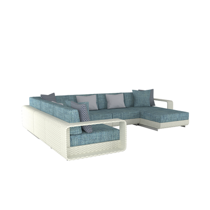 Hamptons Outdoor 2 Cushion Corner Sectional with Chaise | Roberti | outdoor sofas | hamptons-outdoor-2-cushion-sofa-corner-sectional-with-chaise