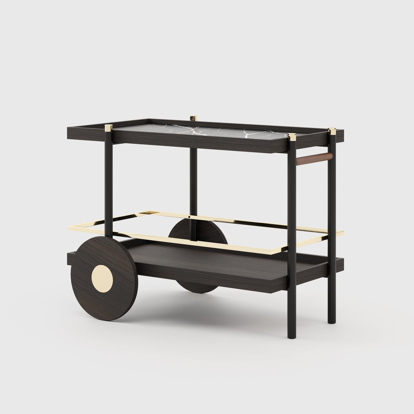 Pitt Tea Cart by Laskasas | Luxury Bar Cabinets and Carts | Willow & Albert Home