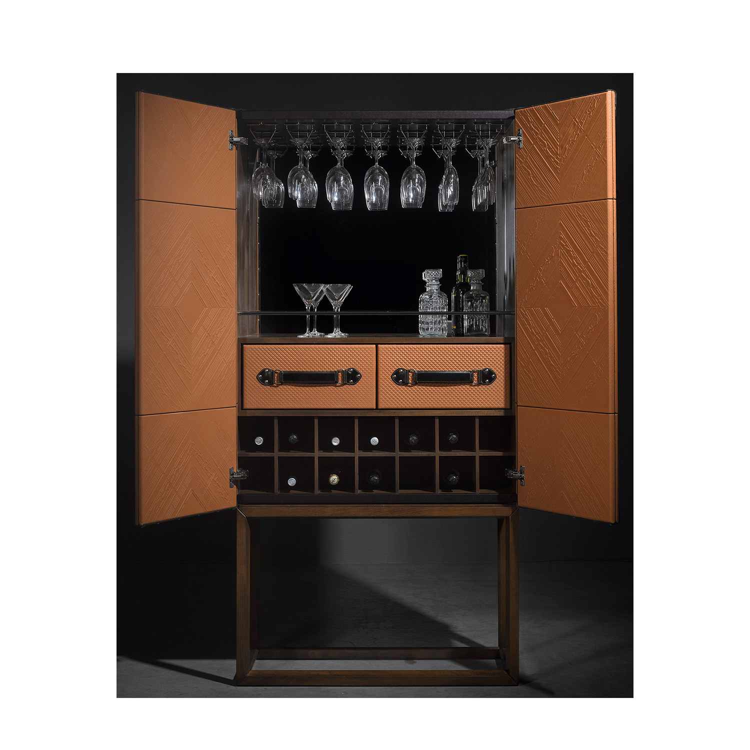 Traveler High Bar Cabinet | Coleccion Alexandra | Bar Cabinets and Carts | traveler-bar-high-cabinet